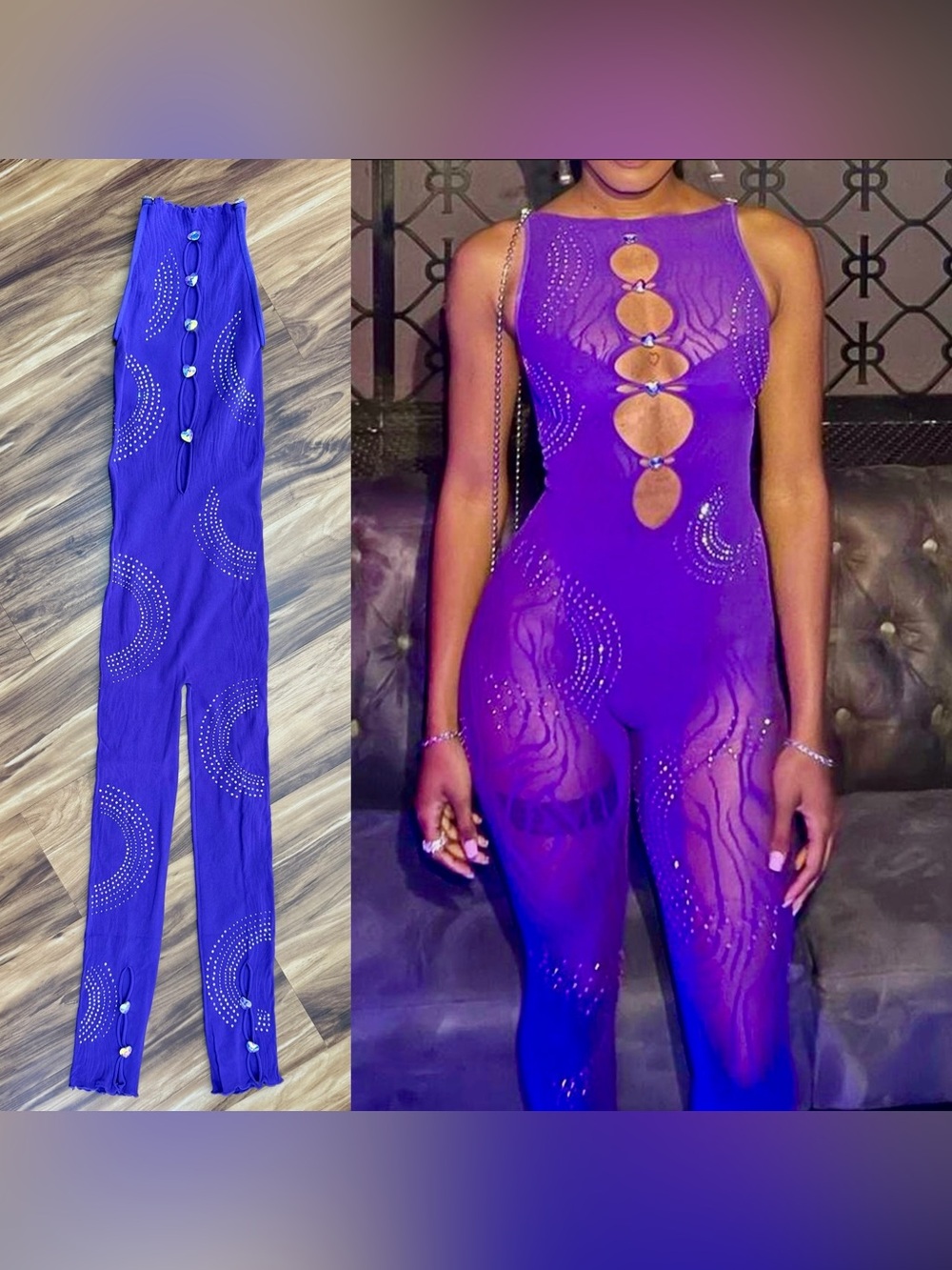 🔥 POSTER GIRL Rhinestone Cut Out Jumpsuit 🔥